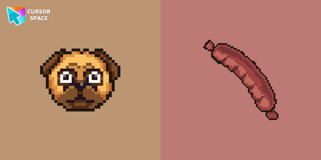 The Pug Pixel cursor cursor pack